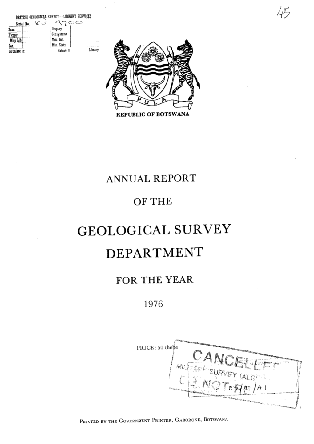 Geological Survey Department