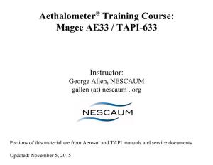 Training Course: Magee AE33 / TAPI-633