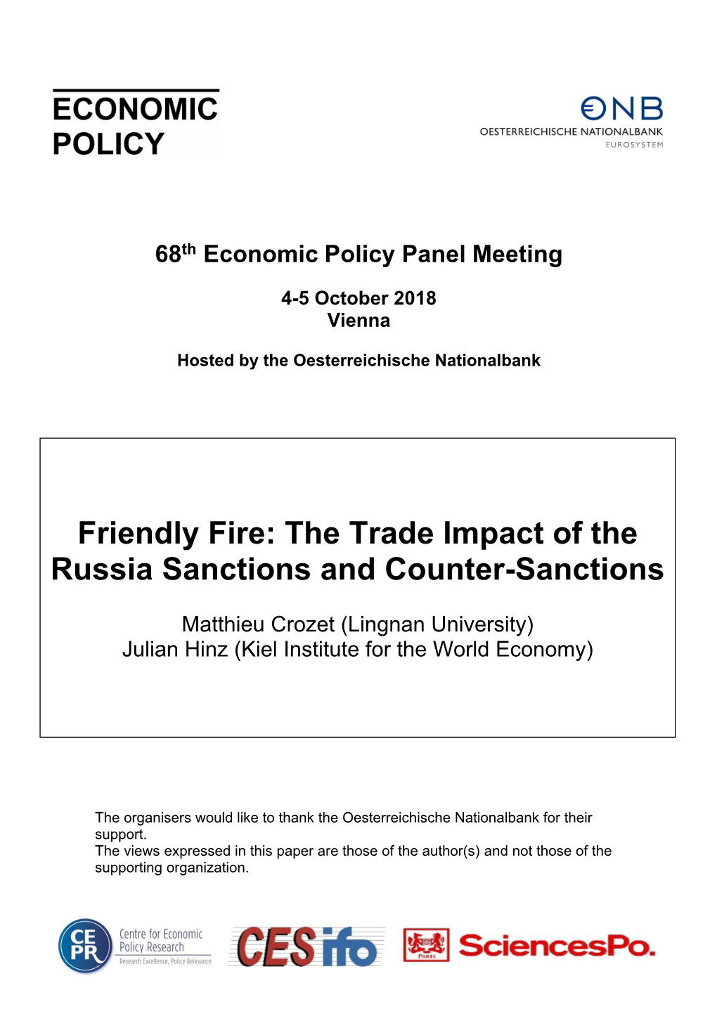 Friendly Fire: the Trade Impact of the Russia Sanctions and Counter-Sanctions