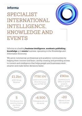 Specialist International Intelligence, Knowledge and Events