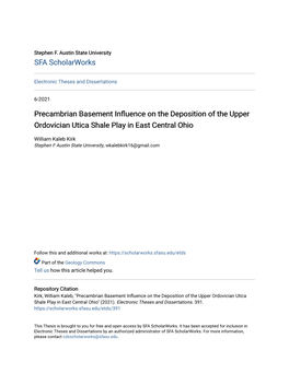 Precambrian Basement Influence on the Deposition of the Upper Ordovician Utica Shale Play in East Central Ohio
