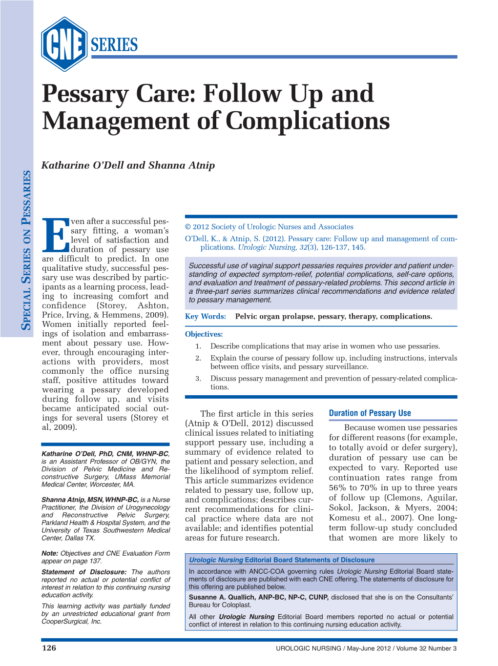 Pessary Care: Follow up and Management of Complications - DocsLib