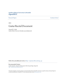 Guitar Recital Document Samuel R