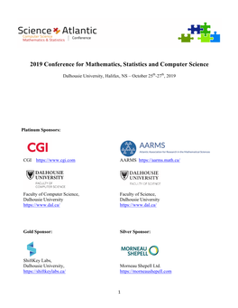 2019 Conference for Mathematics, Statistics and Computer Science