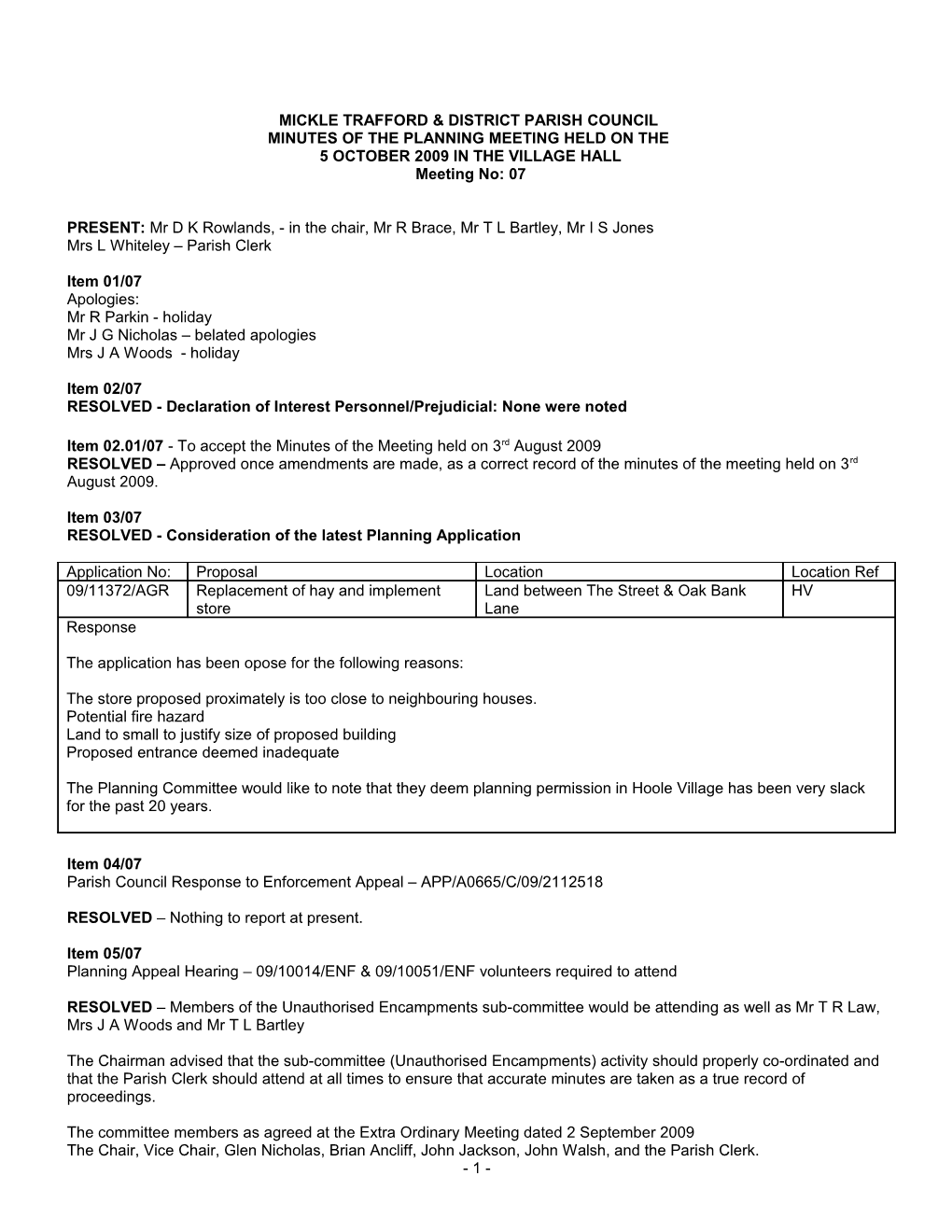 Mickle Trafford & District Parish Council s1