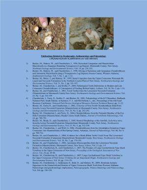 Publications Related to Stratigraphy, Sedimentology and Paleontology (All Featured Fossils in Publications Are Self-Collected.)