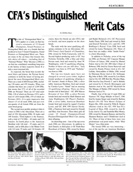 Cfa's Distinguished Merit Cats