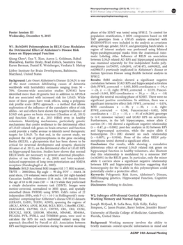 Poster Session Iiiwednesday, December 9, 2015