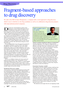 Fragment-Based Approaches to Drug Discovery