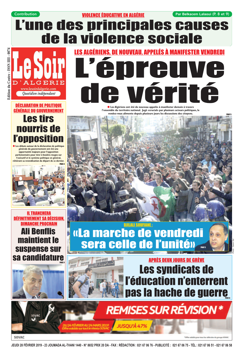 [Pdf] LE-SOIR-ALGERIE-28FEVRIER2019