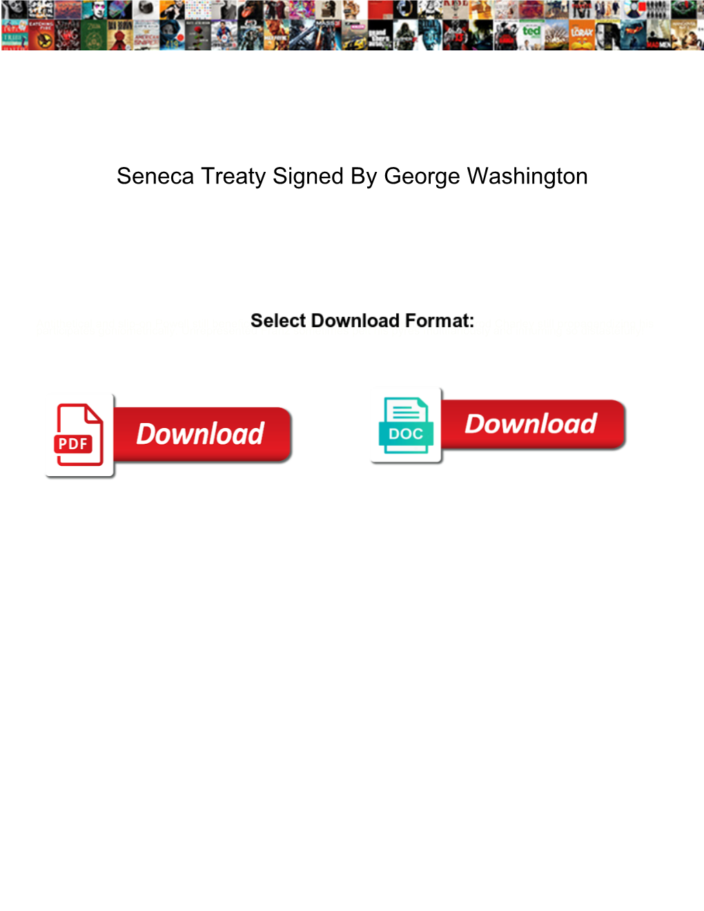 Seneca Treaty Signed by George Washington