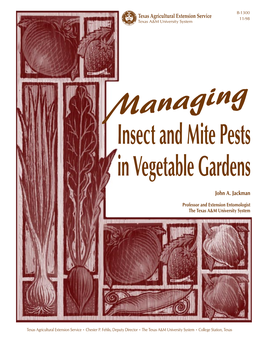 Managing Insect and Mite Pests in Vegetable Gardens