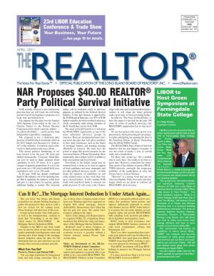 NAR Proposes $40.00 REALTOR® Party Political Survival Initiative