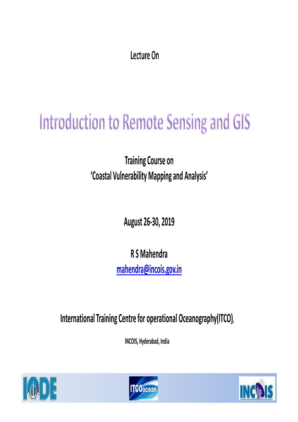 INTRODUCTION to REMOTE SENSING and GIS.Pdf