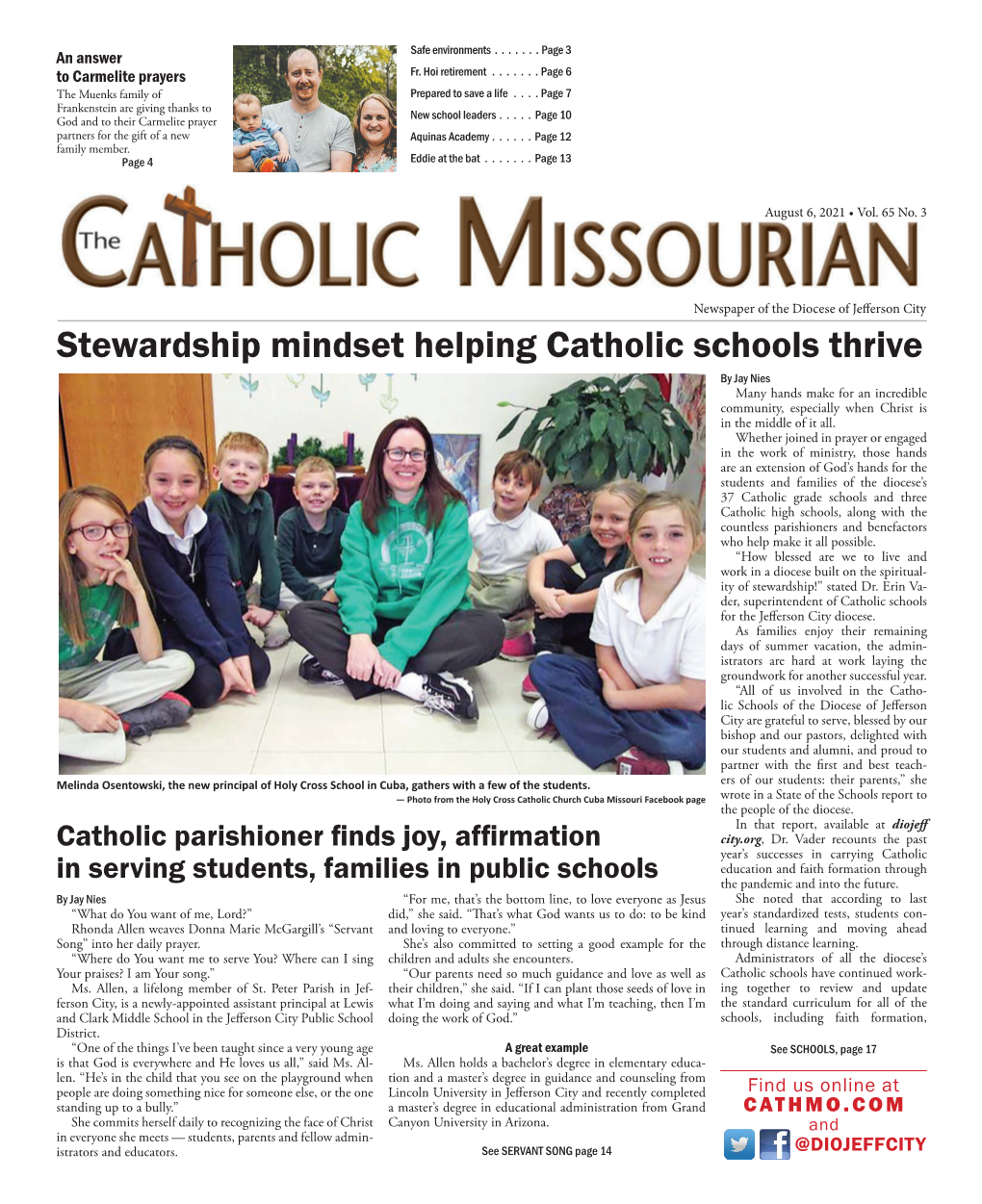 Stewardship Mindset Helping Catholic Schools Thrive by Jay Nies Many Hands Make for an Incredible Community, Especially When Christ Is in the Middle of It All