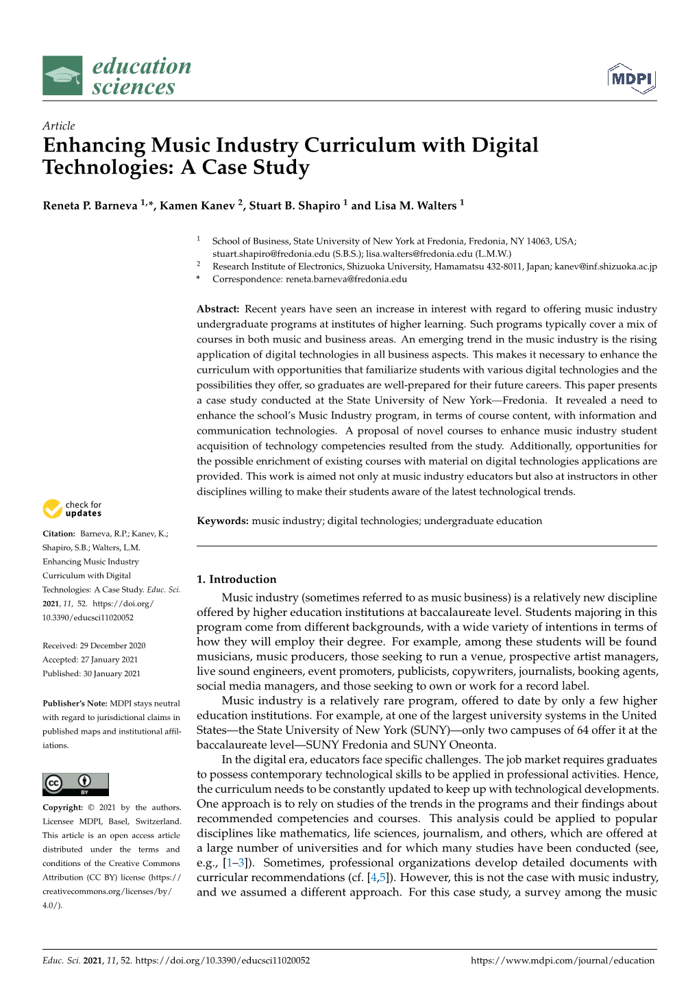 Enhancing Music Industry Curriculum with Digital Technologies: a Case Study