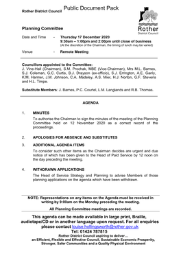 (Public Pack)Agenda Document for Planning Committee, 17/12/2020