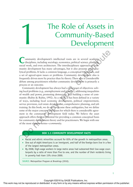 1 the Role of Assets in Community-Based Development 3