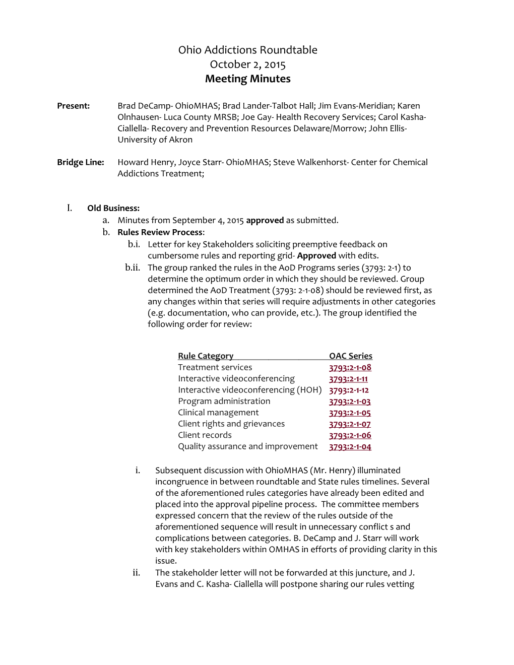 Ohio Addictions Roundtable