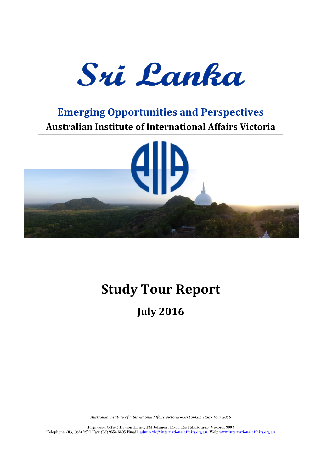 Sri Lankan Study Tour 2016