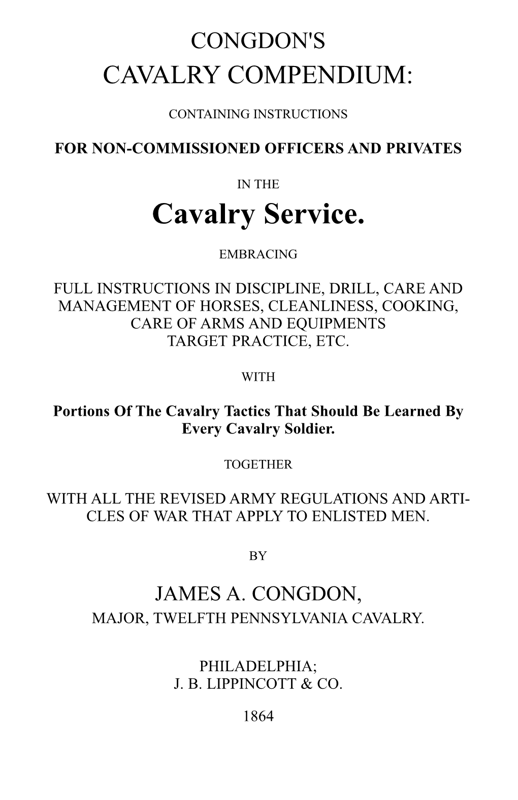 Congdons Cavalry Compendium