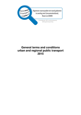 General Terms and Conditions Urban and Regional Public Transport 2015