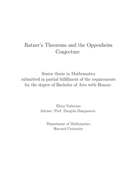 Ratner's Theorems and the Oppenheim Conjecture