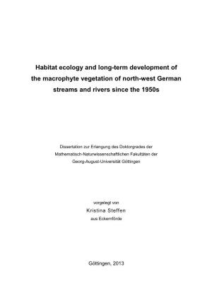 Habitat Ecology and Long-Term Development of the Macrophyte Vegetation of North-West German Streams and Rivers Since the 1950S