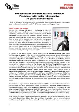 BFI Southbank Celebrates RW Fassbinder with Major Retrospective