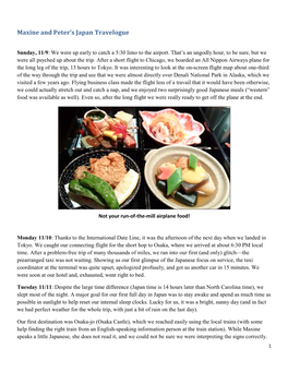 Maxine and Peter's Japan Travelogue