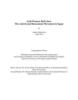 The Anti-Sexual Harassment Movement in Egypt