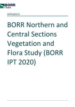 BORR Northern and Central Sections Vegetation and Flora Study (BORR IPT 2020)
