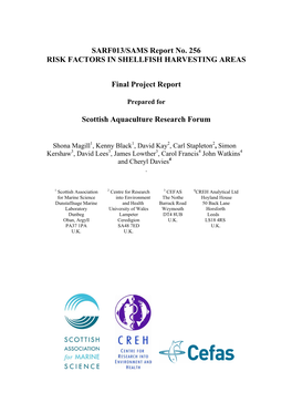 Risk Factors in Shellfish Harvesting Areas