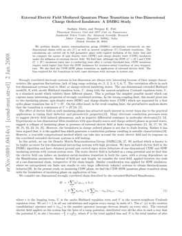 External Electric Field Mediated Quantum Phase Transitions in One