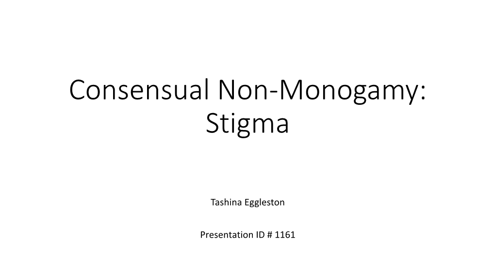 Consensual Non-Monogamy: Stigma