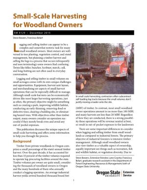 Small-Scale Harvesting for Woodland Owners