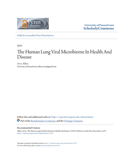 The Human Lung Viral Microbiome in Health and Disease