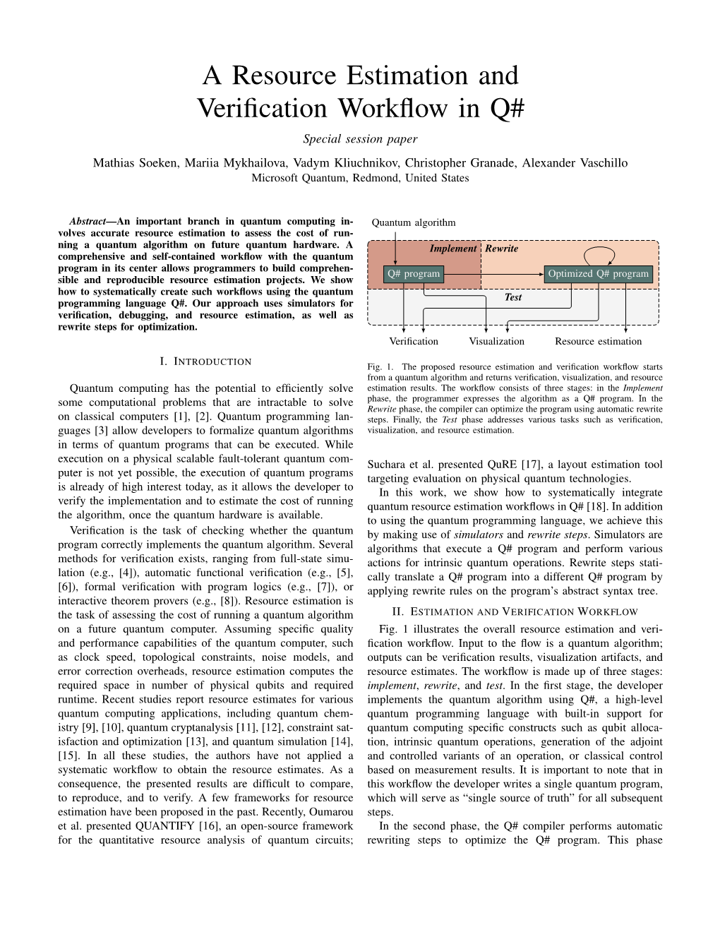 A Resource Estimation and Verification Workflow in Q