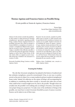 Thomas Aquinas and Francisco Suárez on Possible Being