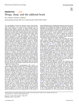Drugs, Sleep, and the Addicted Brain