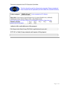 Create Species Leporid Herpesvirus 4 in Genus Simplexvirus, Subfamily Alphaherpesvirinae, Family Herpesviridae, Order Herpesvirales (E.G