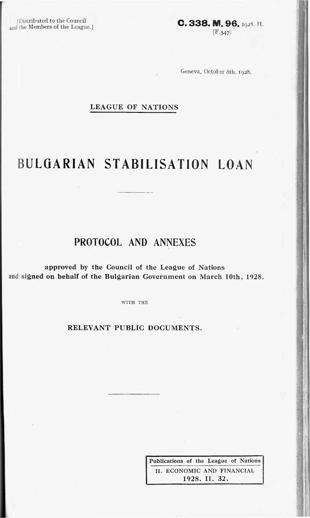 Bulgarian Stabilisation Loan