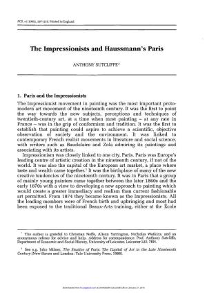 He Impressionists and Haussmann's Paris