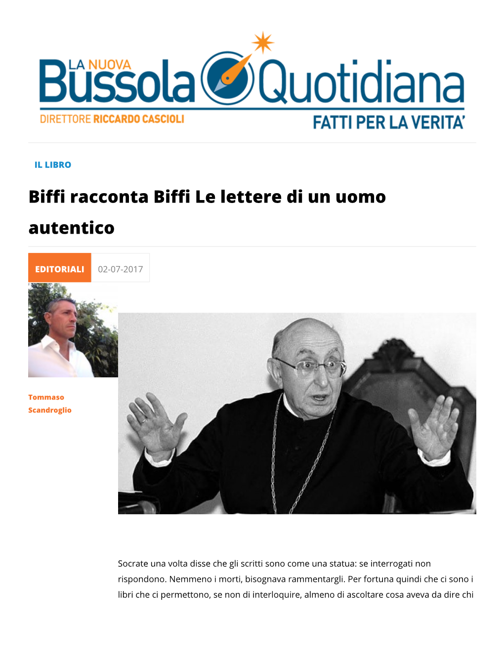 Biffi Racconta Biffi Le Lettere Di Un Uomo Autentico