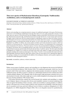 Zootaxa, Three New Species of Phyllodesmium Ehrenberg