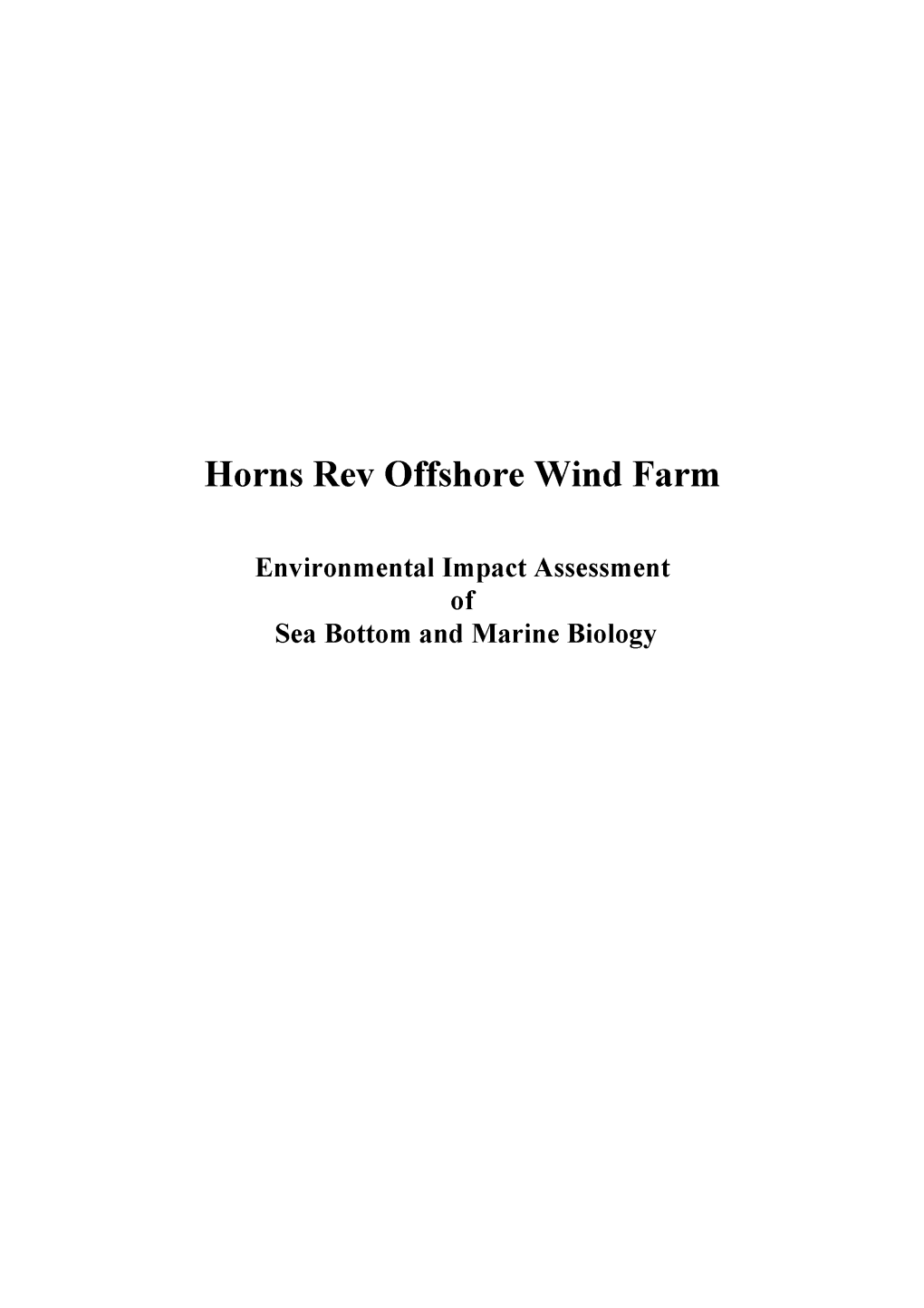 Horns Rev Offshore Wind Farm