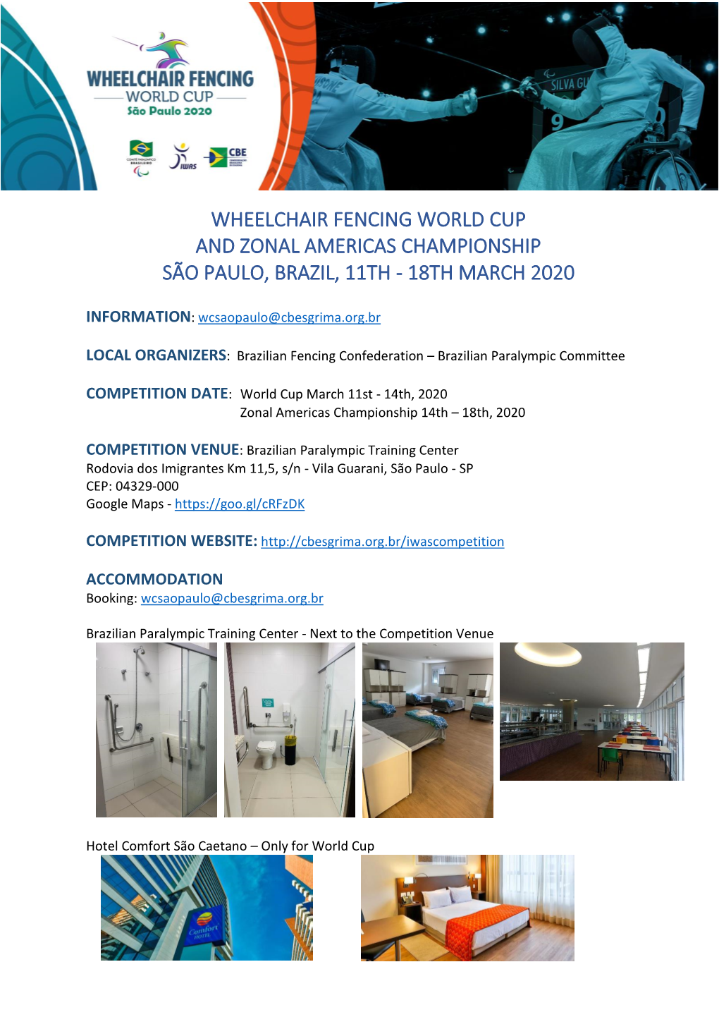 Wheelchair Fencing World Cup and Zonal Americas Championship São Paulo, Brazil, 11Th - 18Th March 2020