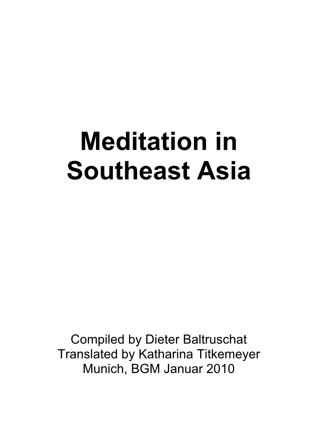 Meditation in Southeast Asia