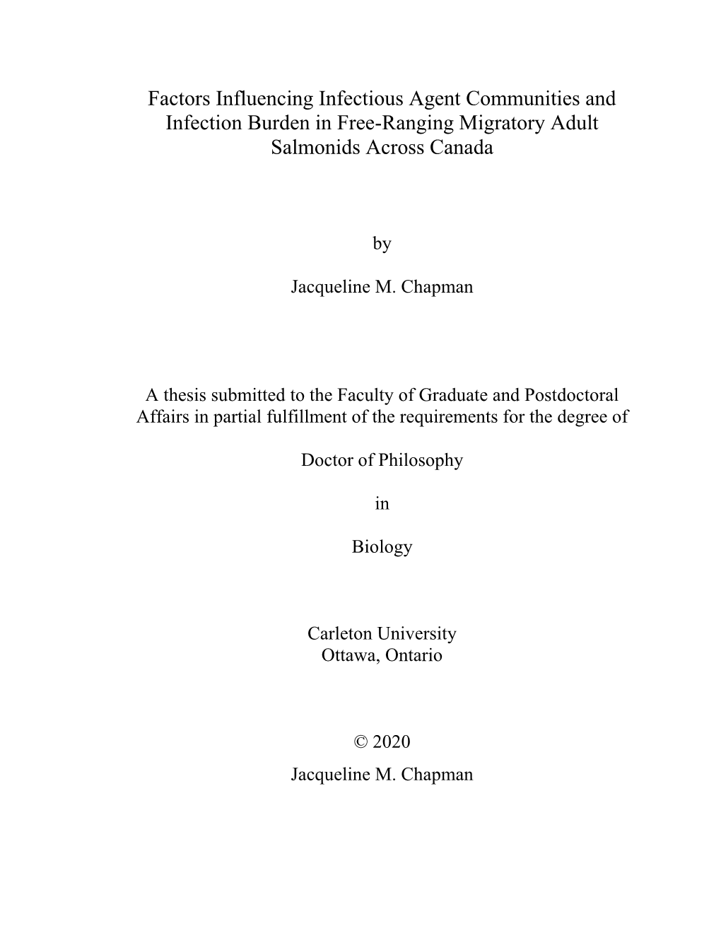 Factors Influencing Infectious Agent Communities and Infection Burden in Free-Ranging Migratory Adult Salmonids Across Canada