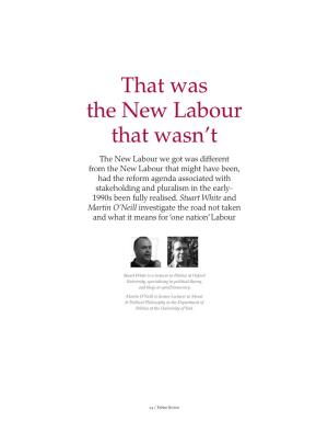 That Was the New Labour That Wasn't